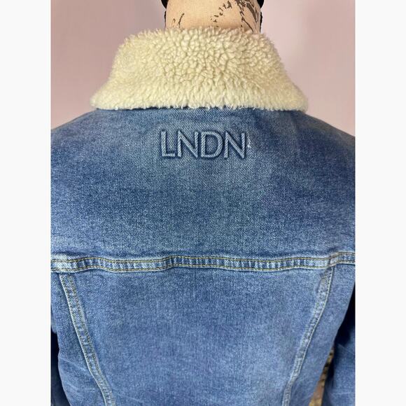 LNDN Landon Denim Sherpa Lined Trench Jacket Medium Wash XS/S - Picture 14 of 16